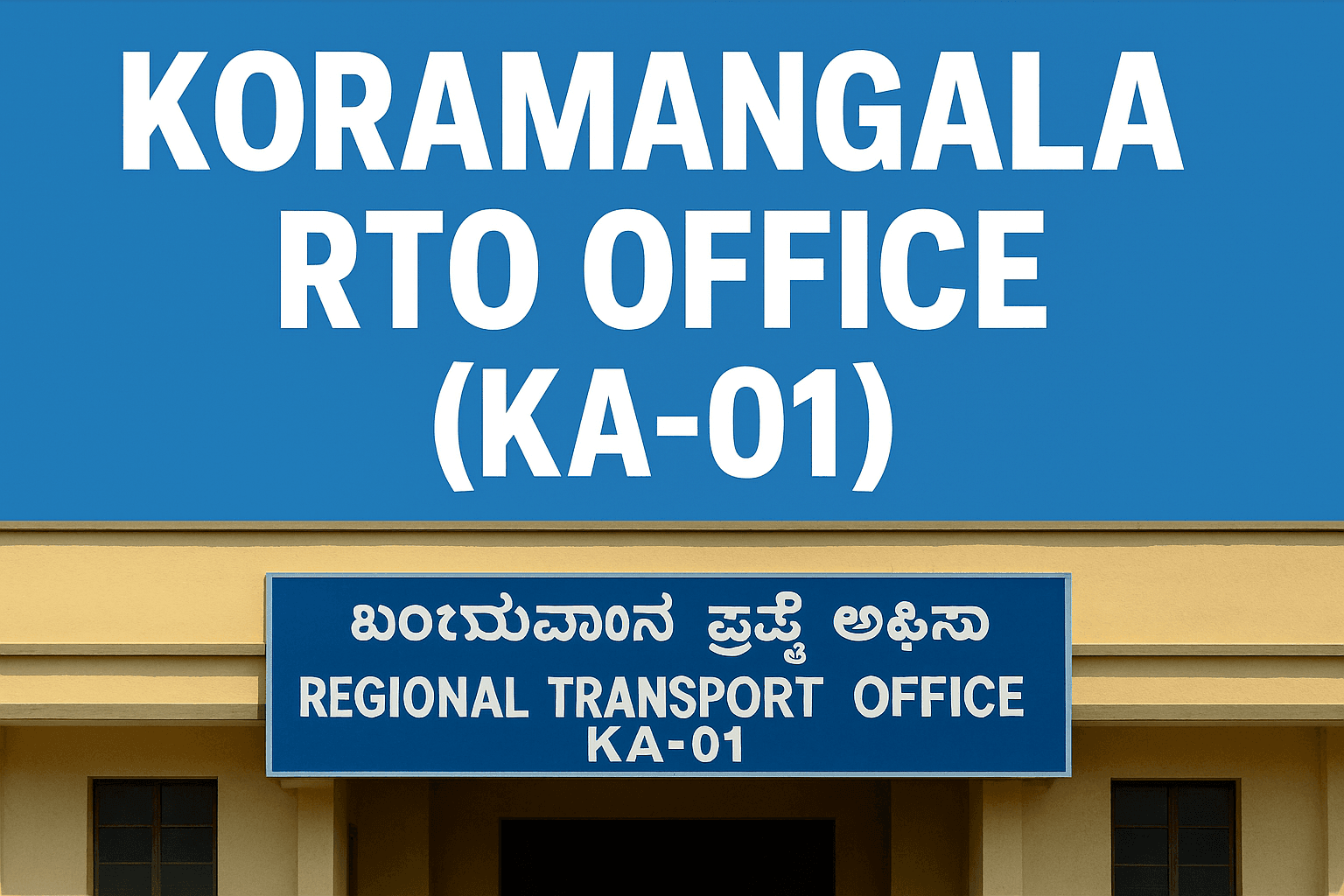 Overview of Koramangala RTO Office (KA-01)